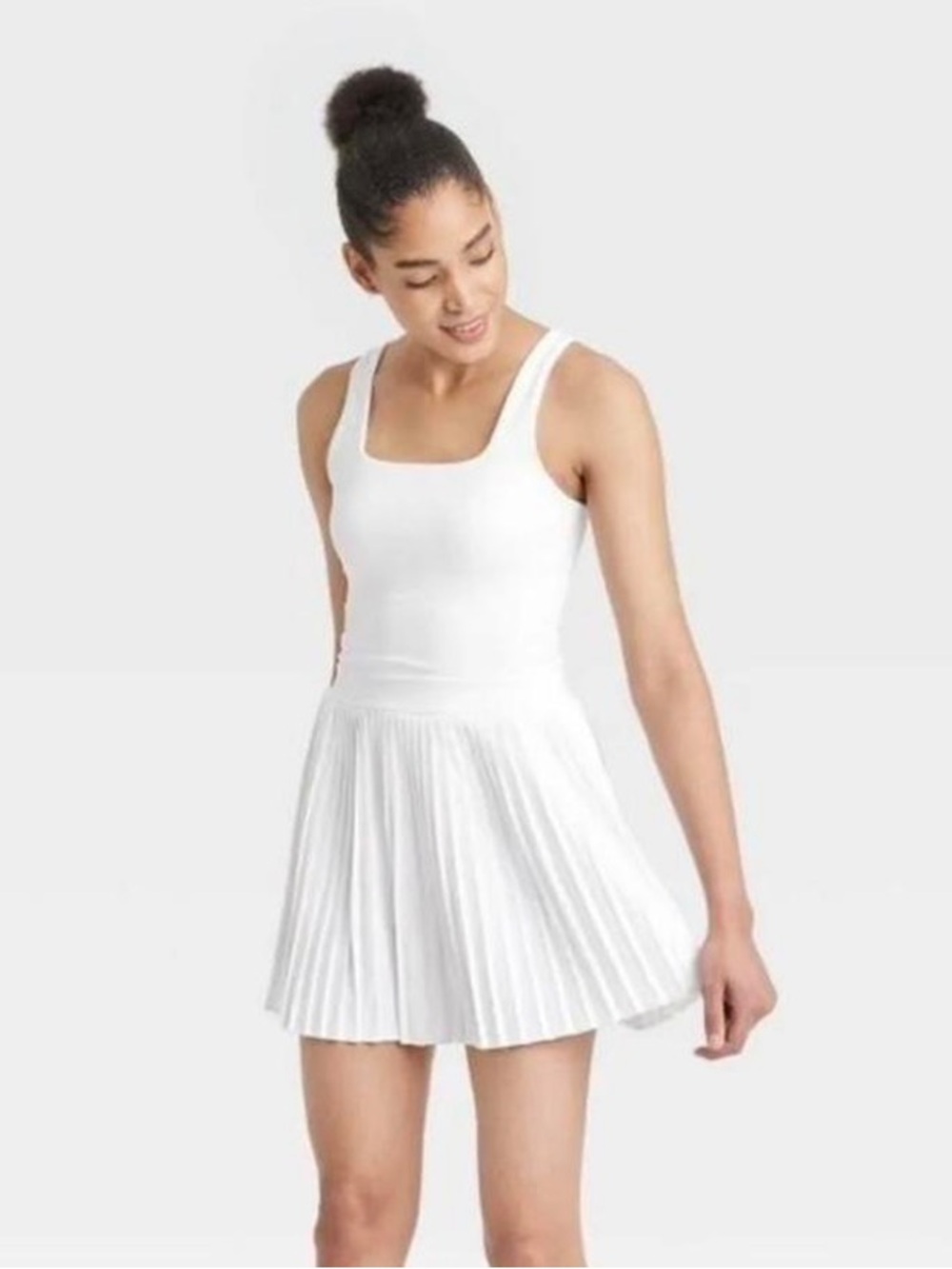 all in motion White Pleated Tennis dress